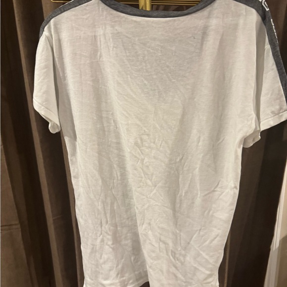 PINK Victoria's Secret White Tee with Gray Accents - Picture 3 of 3